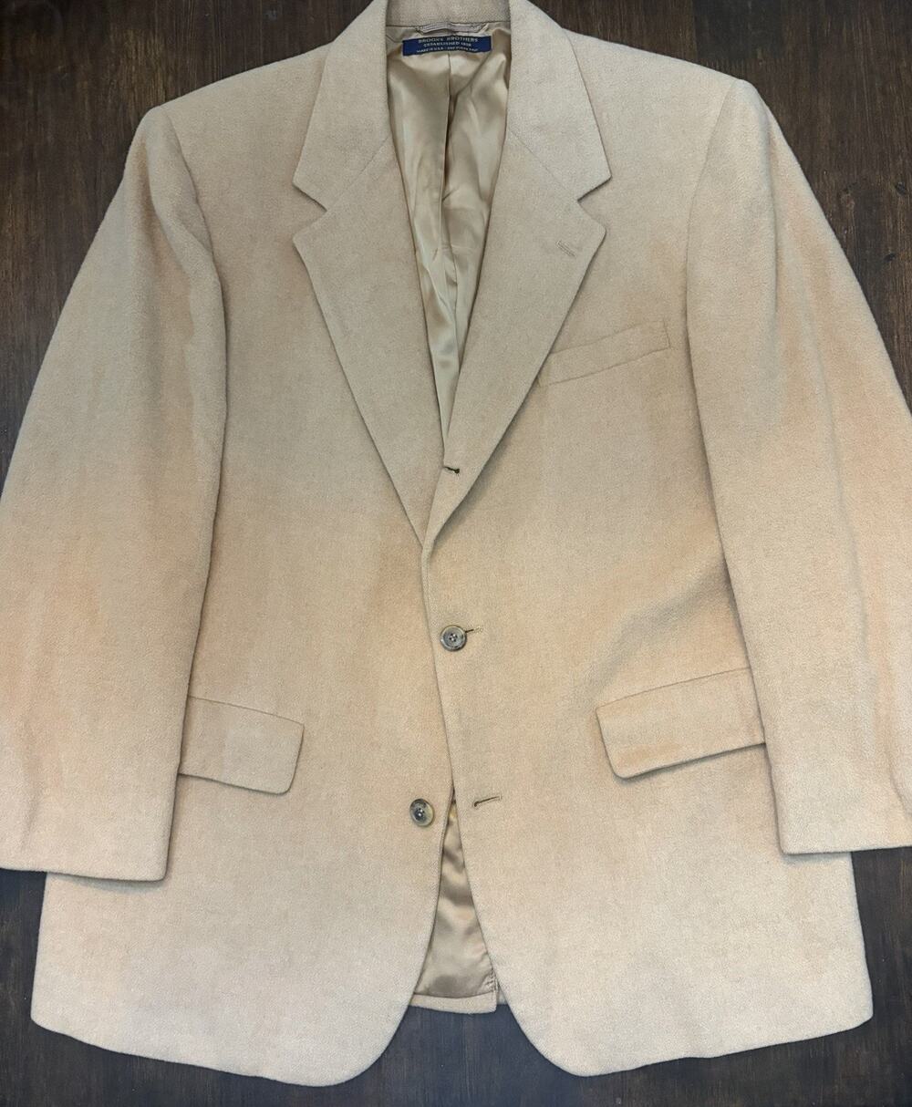 Y-20 VTG Brooks Brothers Sport Coat Blazer SZ 40R Camel Hair Soft 2 Button USA